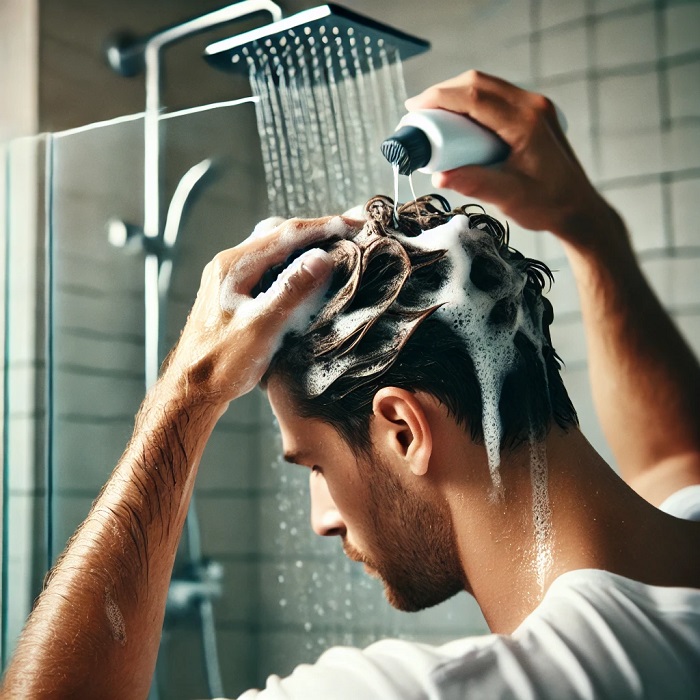 شستن مو با شامپو