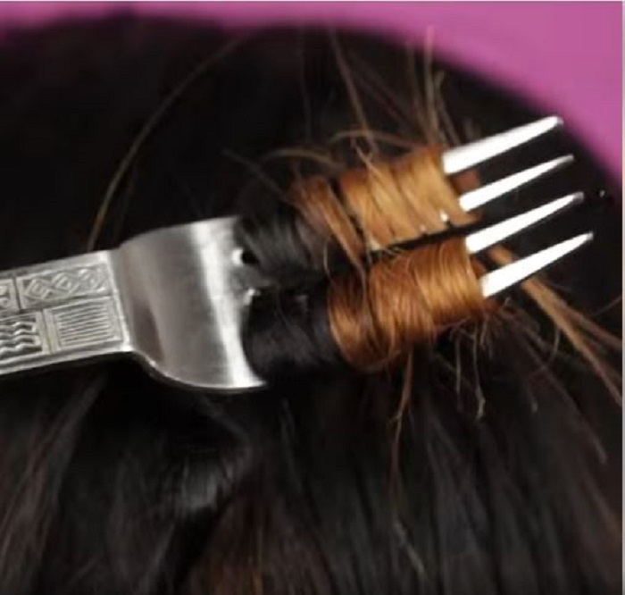 فرکردن مو با چنگال