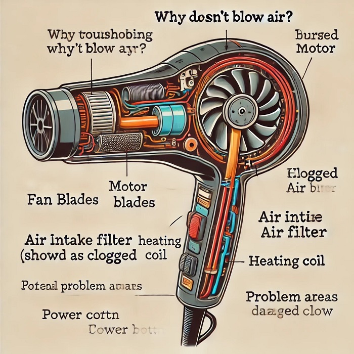 چرا سشوار باد تولید نمیکند؟