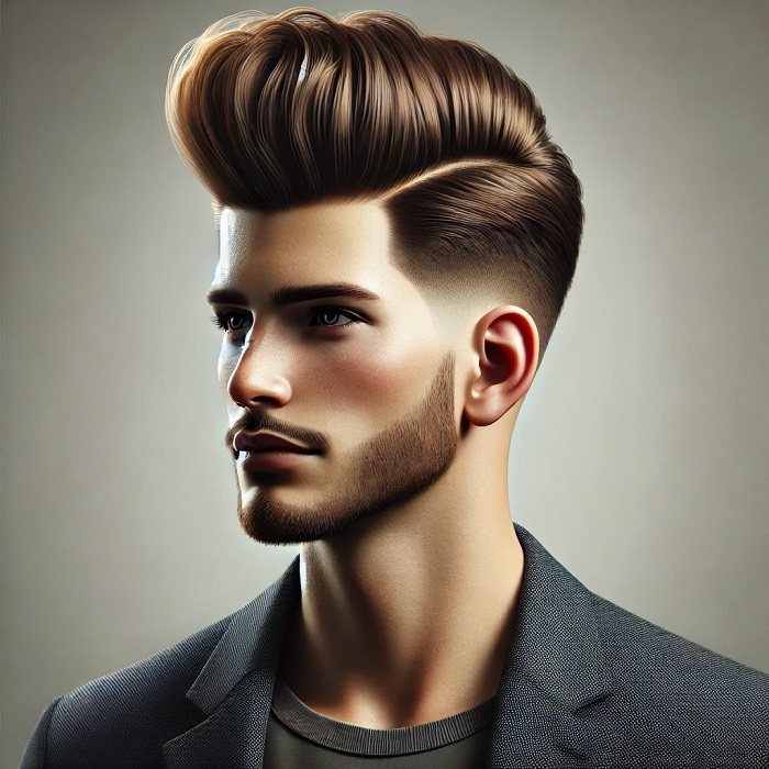 مدل ترکیبی محو + بلند بالا (Fade + Pompadour)