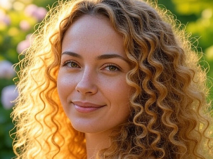 رنگ موی ترند موی فر هایلایت عسلی